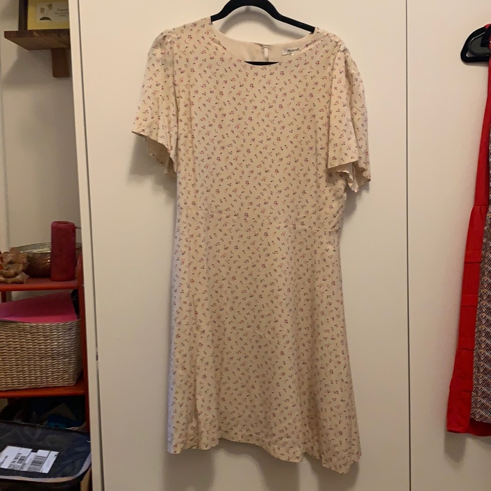 Madewell Cream Floral Dress